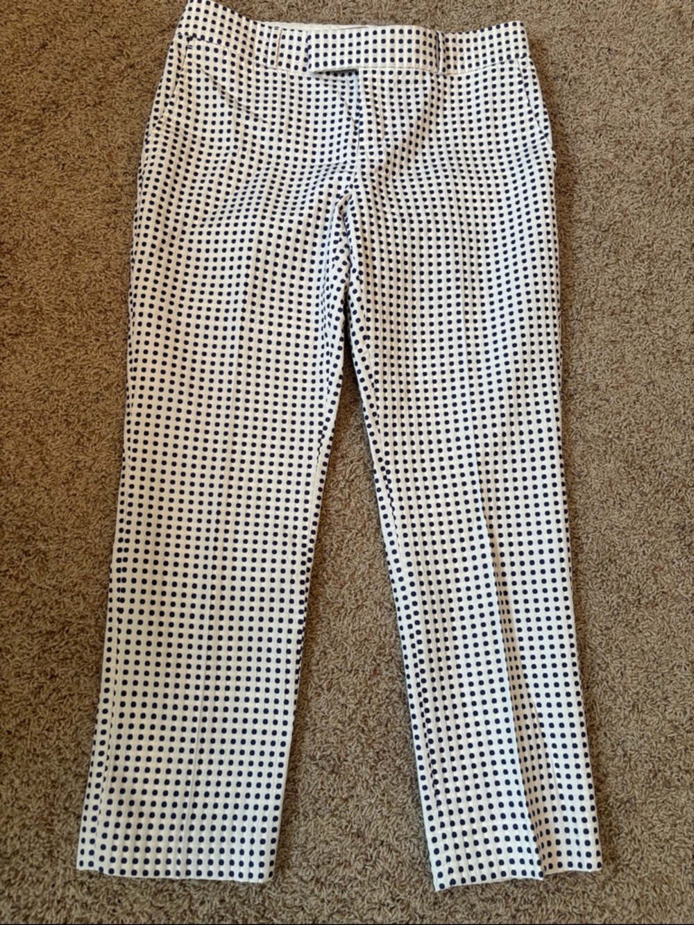 Worn Once Banana Republic Navy Dot Pattern Ankle Length Dress Pants